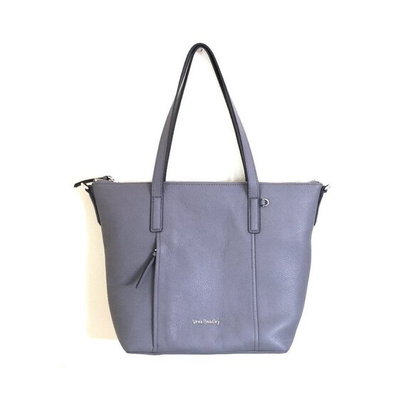 Brand New Vera Bradley Genuine Leather Shoulder/Crossbody Tote Bags Bluish Gray
